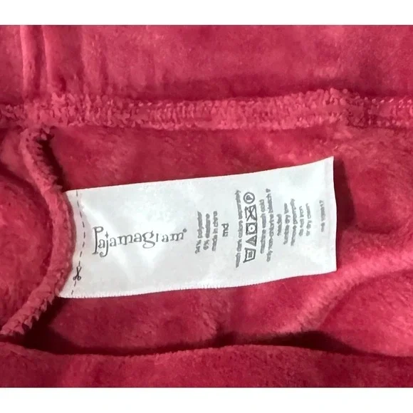Pajamagram Women's Lounge Set Velvet Tracksuit‎ Hoodie Pajamas Pink SZ M